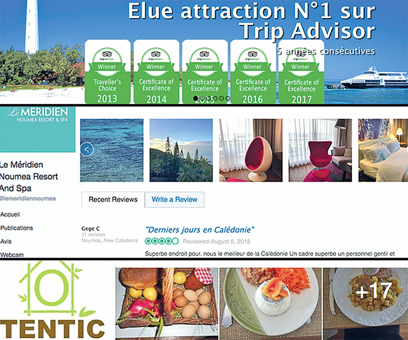 Grande chaîne hôtelière, attraction-phare à Nouméa ou chambre chez l’habitant : tous les prestataires touristiques subissent ou bénéficient des avis de clients sur internet.