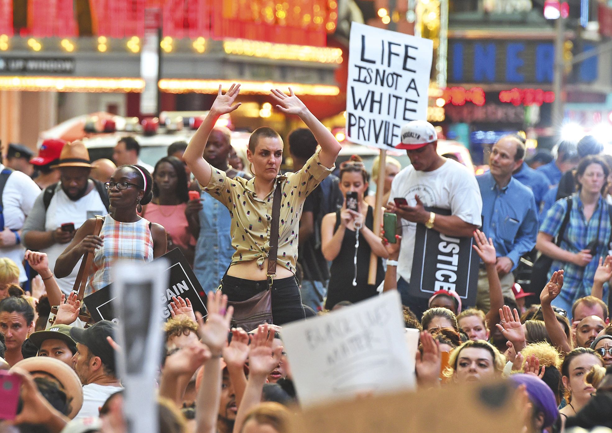 New York, le 7 juillet. Une manifestation de protestation contre la mort de Philando Castile, tué par la police.
