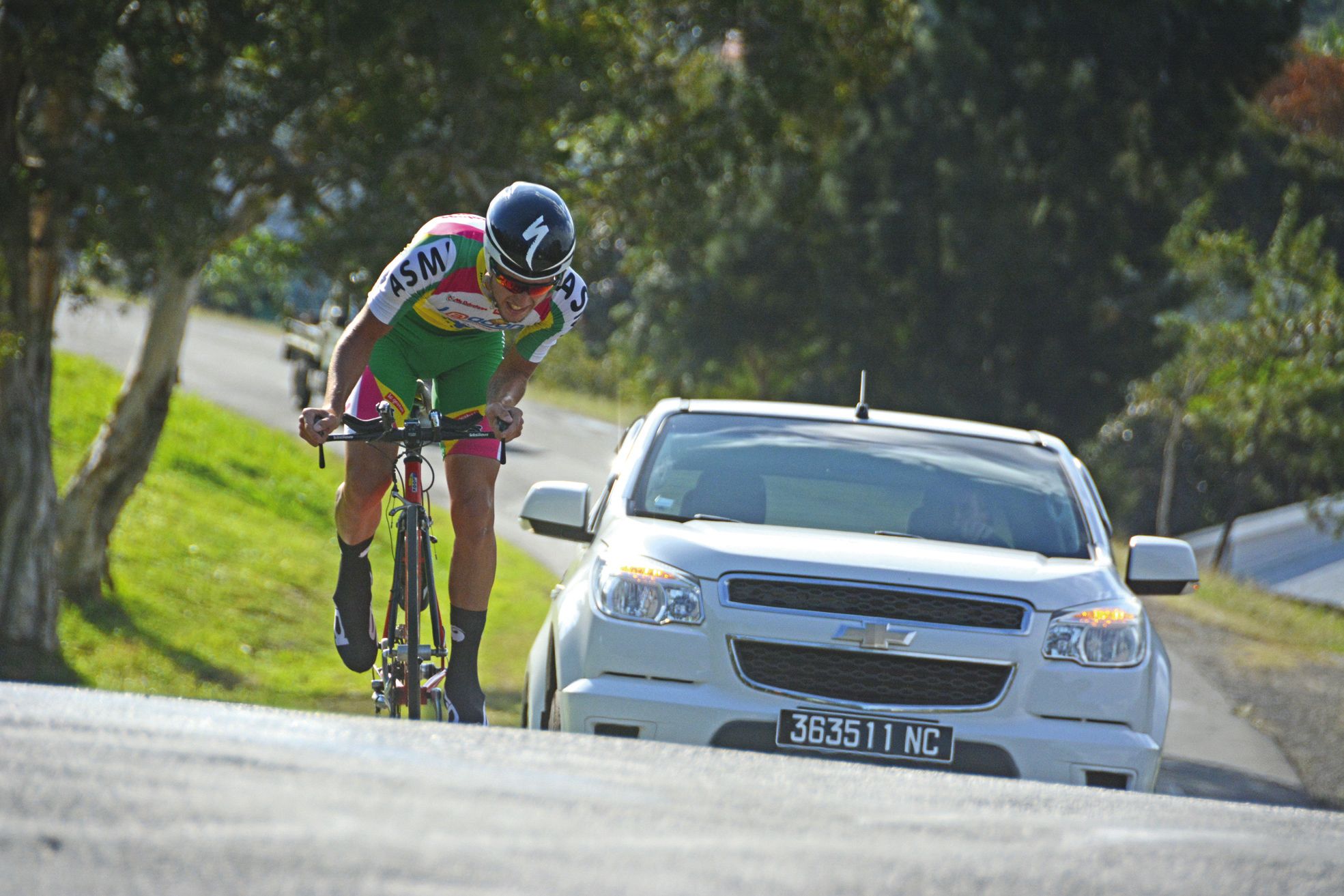 Katiramona, le 23 juillet. Florian Letocart, ici lors du championnat de Calédonie de contre-la-montre, a connu cette année sa première saison cycliste en Métropole, à Hyères.