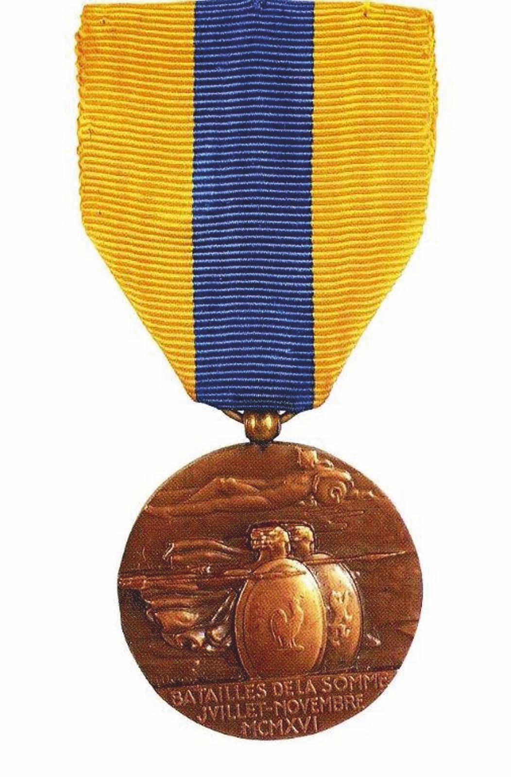 Médaille  commémorative des combats  de la Somme.