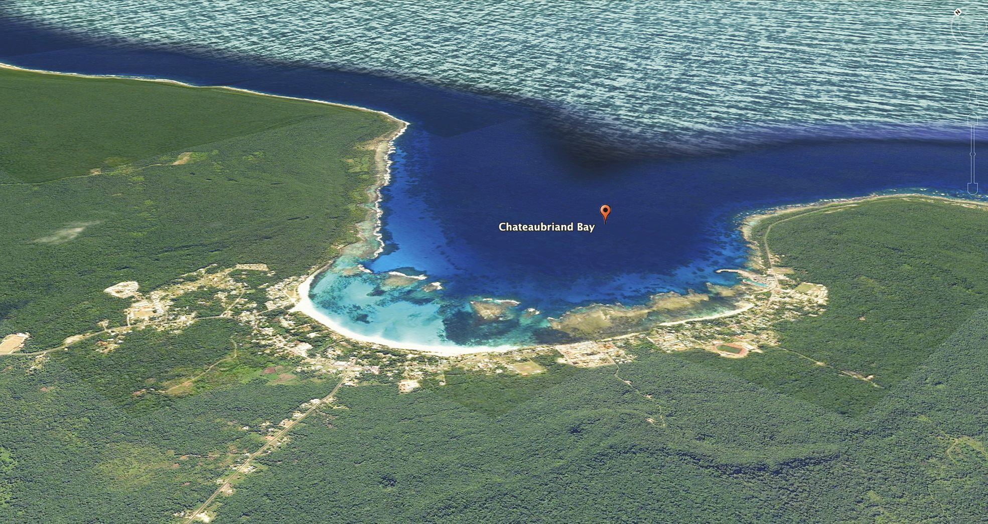 L’interdiction de baignade et de pratique des activités  nautiques concerne une bande  allant de la tribu de Luecila à celle de Xodre dans la baie de Chateaubriand à Lifou.