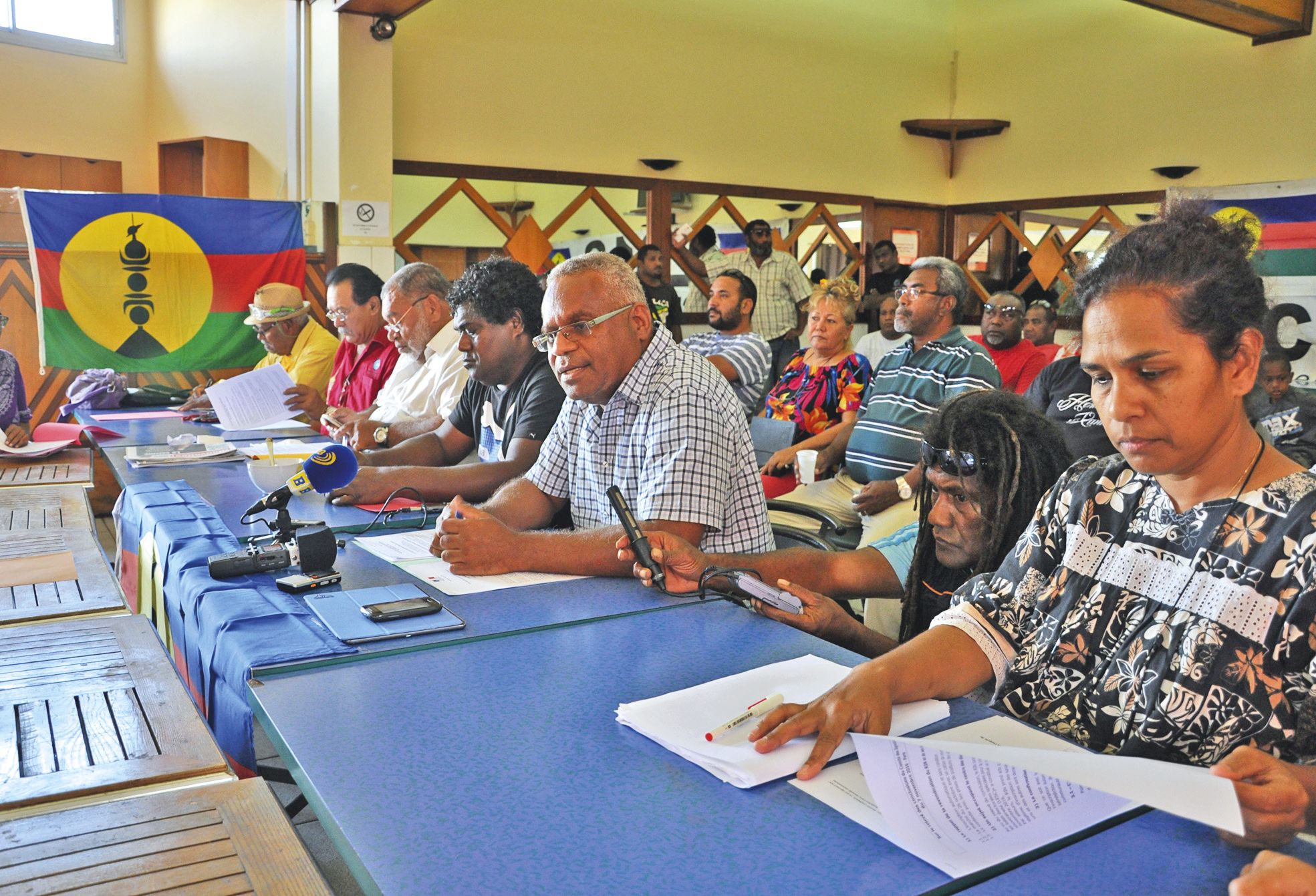 Yvon Faua, Louis Kotra Uregei, Christian Tein ou encore Sylvain Pabouty et Olga Nassele ont exposé hier leurs critiques après le Comité des signataires.