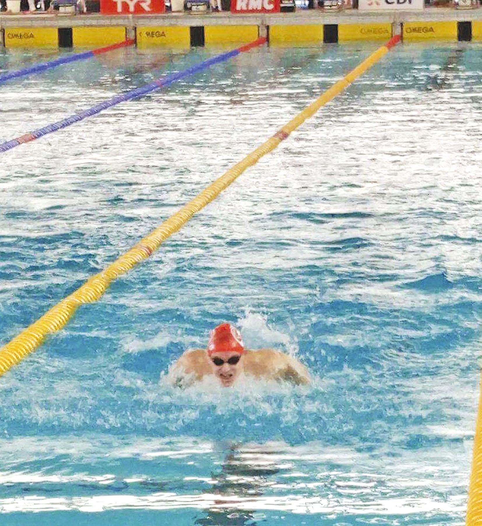 Thibaut Mary, ici lors du 200 m papillon, où il a prisla deuxième place de la finale B.