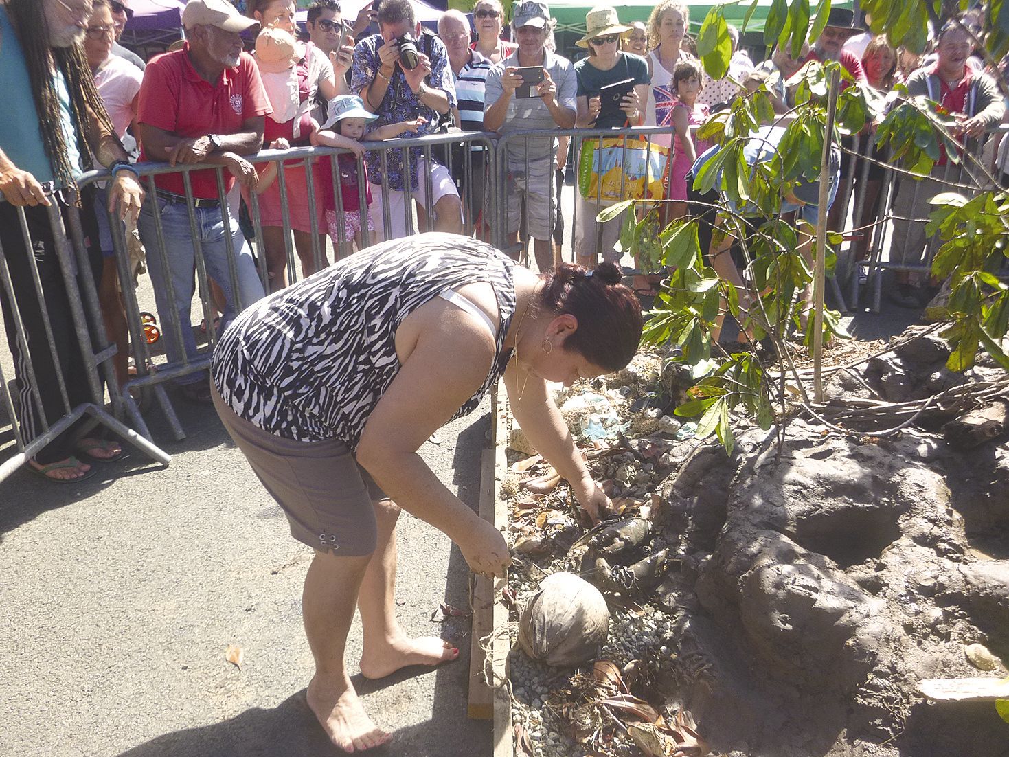 Attraper un crabe, ce n’est pas si facile. Certains ont usé de stratagèmes parfois  atypiques. Aucune difficulté pour Patricia, en revanche, qui a capturé le sien tout  en finesse et sans se tacher.