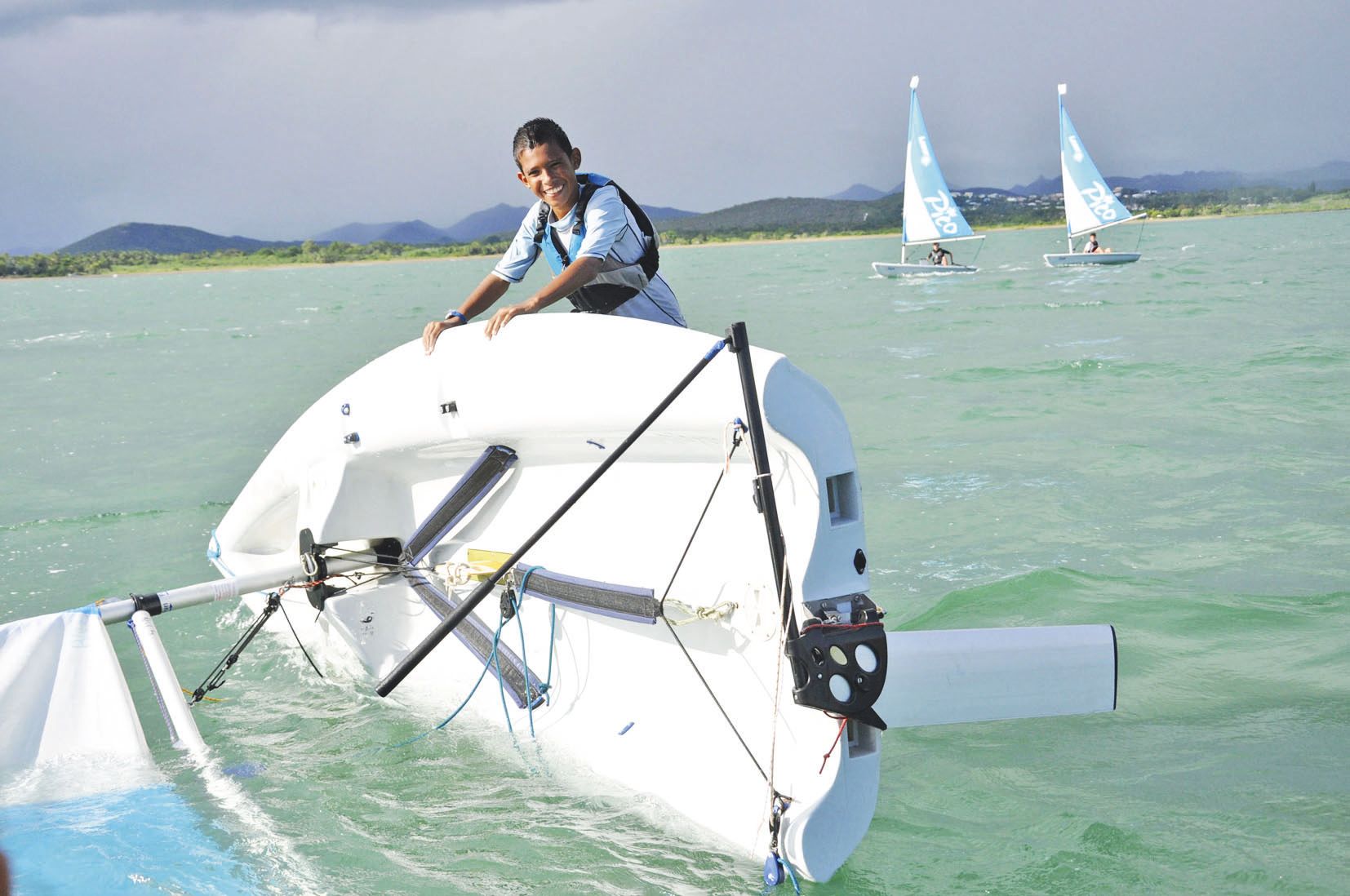 « On a vraiment eu de la chance avec la météo qui annonçait « pas de vent et de la pluie ». On a eu tout le contraire. Avec une première journée, samedi, où le vent a bien tourné - 15 nœuds - les jeunes ont dû s’adapter, c’était super », confiait Antoine 