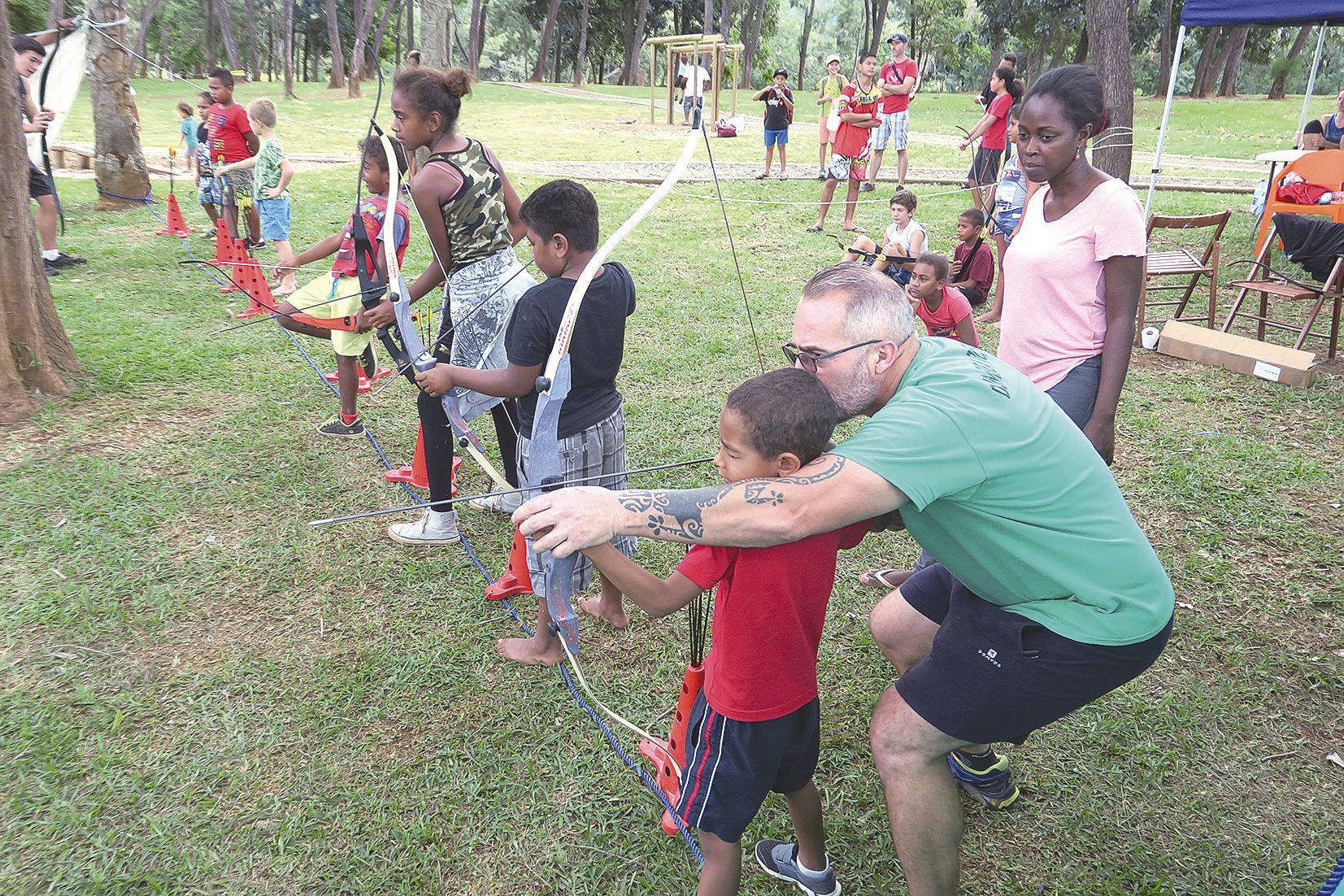 Le tir à l’arc, animé par le Dumbéa Archerie Club, a été l’un des stands les plus fréquentés samedi.