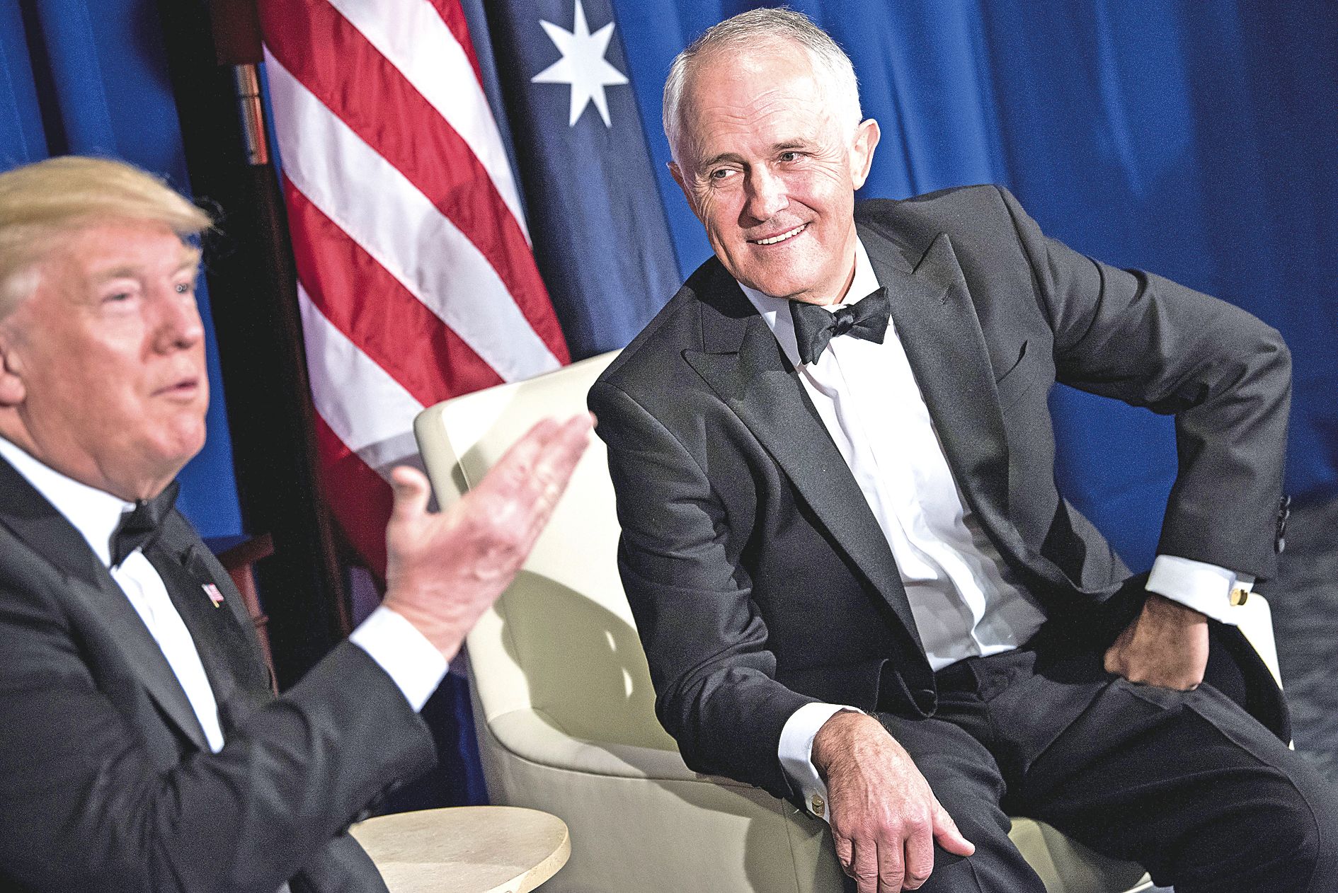 Le 4 mai dernier, le Premier ministre australien Malcolm Turnbull et le président américain Donald Trump s\'étaient rencontrés au Musée de la Mer, de l\'Air et de l\'Espace à New York.