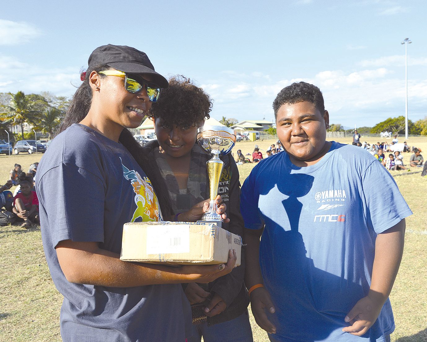 Deux équipes seulement, toutes deux des Cigales à Koné, ont concouru en pétanque. Ces garçons vont pouvoir  s’entraîner avant la finale de Poum.