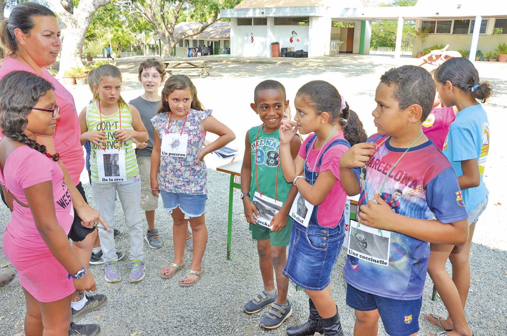 Les élèves de CM1 C ont travaillé sur les chaînes alimentaires marines et terrestres. Ils ont proposé à leur public un jeu de rôle où celui-ci devait s’identifier à une espèce et se placer dans la chaîne alimentaire.