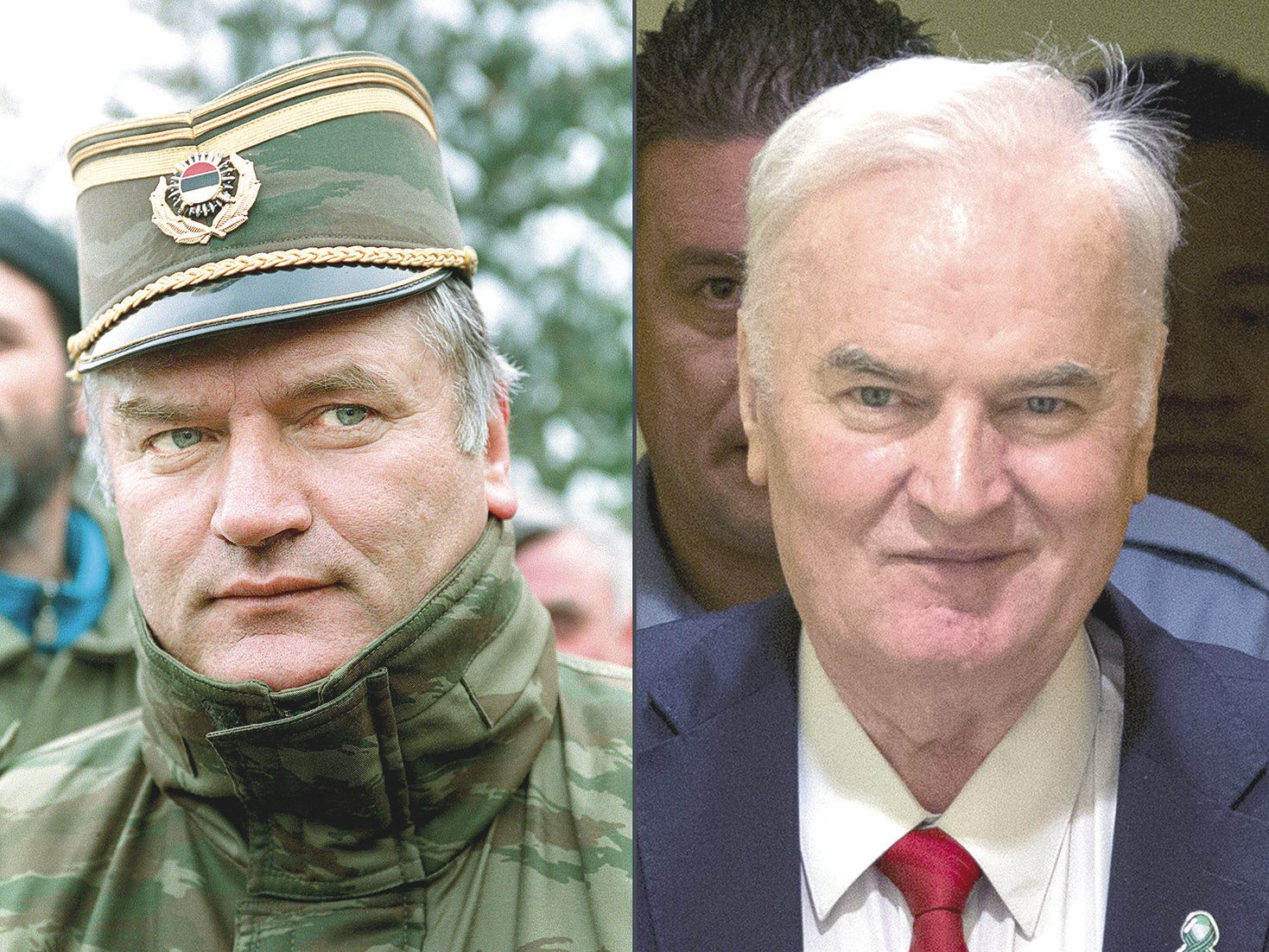 Ratko Mladic, pendant le conflit et aujourd’hui. Selonson fils Darko, il va faire faire appel de ce jugement.