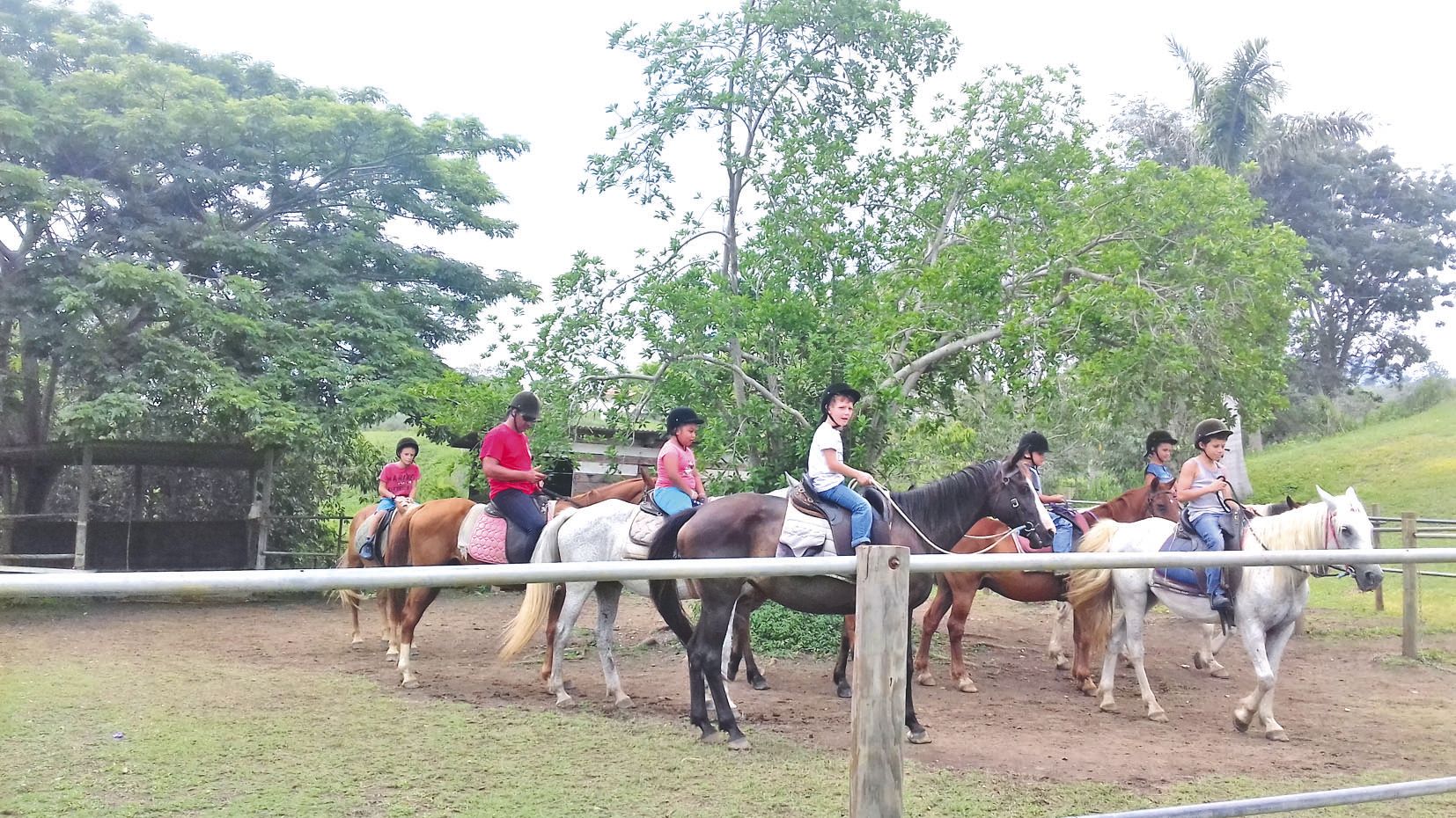 A Pocquereux randonnées, les jeunes ont pratiqué le cheval. Ils ont exploré leur  environnement avec un mode de transport naturel.