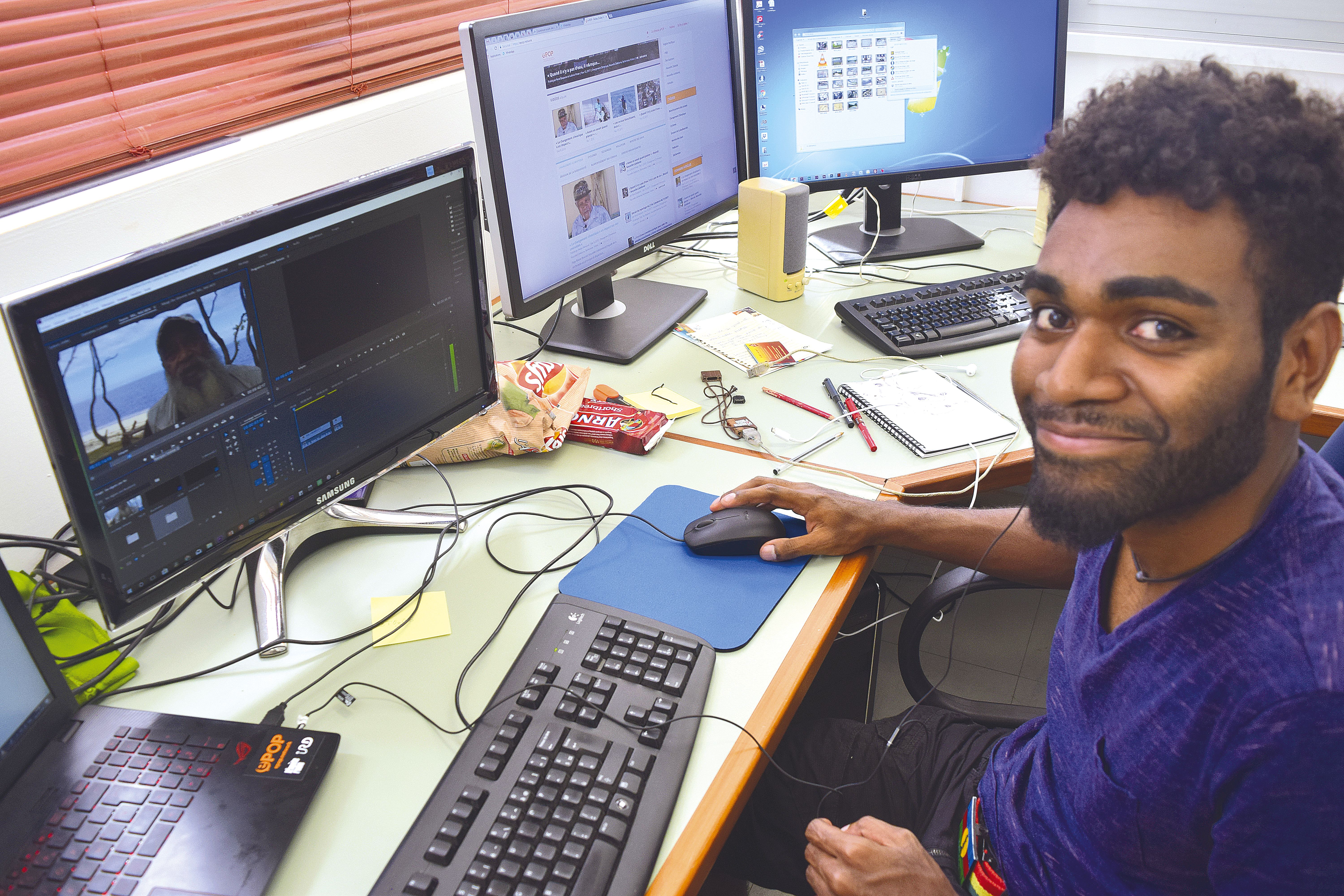 En deuxième année de DUT des Métiers du multimédia et de l’internet (MMI), Ludovic Hmaé voit dans ce projet une utilisation intelligente des surfaces multimédia.  