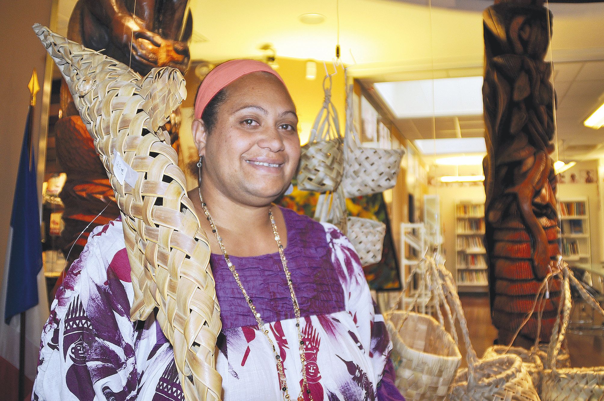 Elles ont pu présenter des objets en pandanus, des bijoux en coquillages et autres savoir-faire traditionnels.