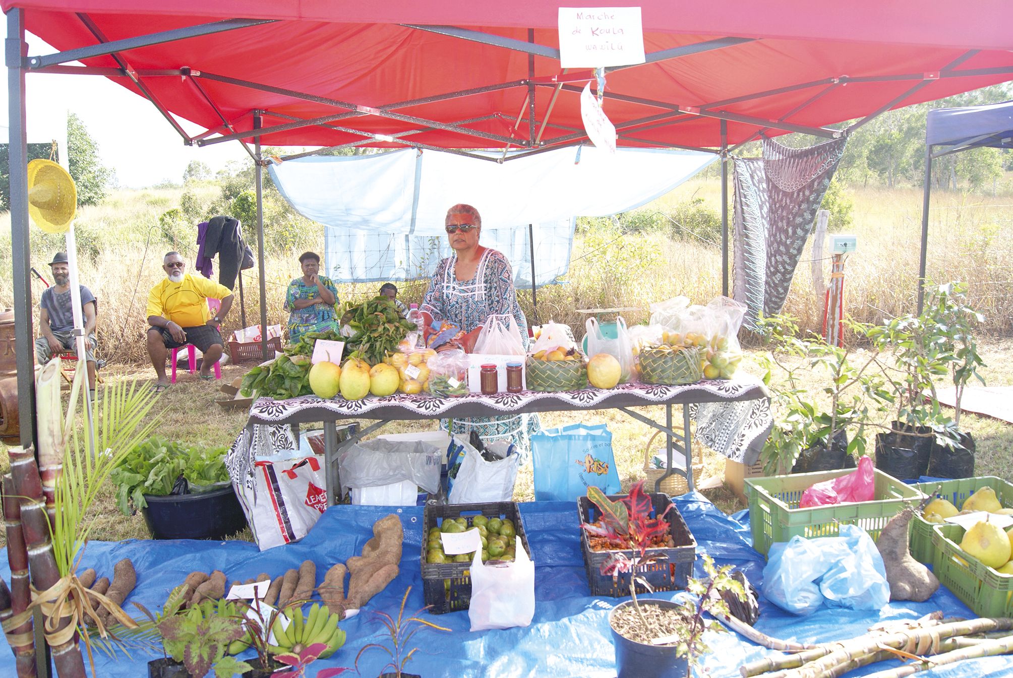 Le marché de Poya s’est déroulé en même temps que la fête. En plus de la fameuse cochonnaille, des fruits et des légumes de saison étaient proposés sur les étals.