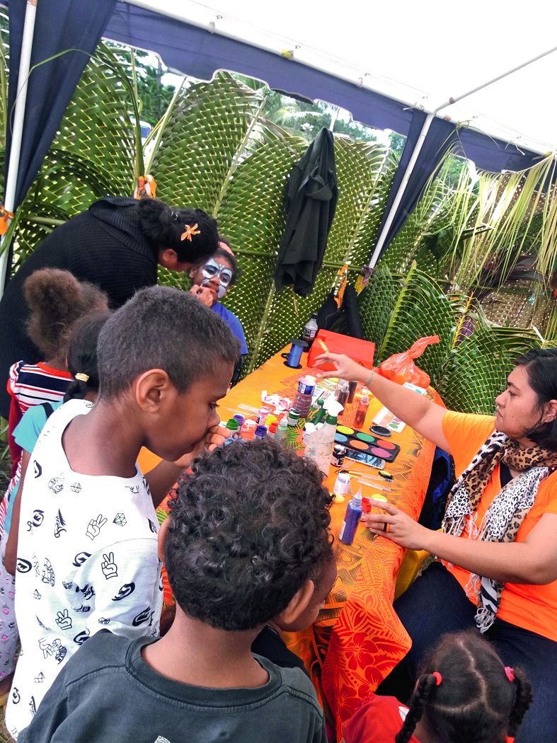 L’Acaf (Association calédonienne pour l’animation et la formation) était présente pour  la 20e édition et proposait un stand de peinture sur visage pour les enfants.
