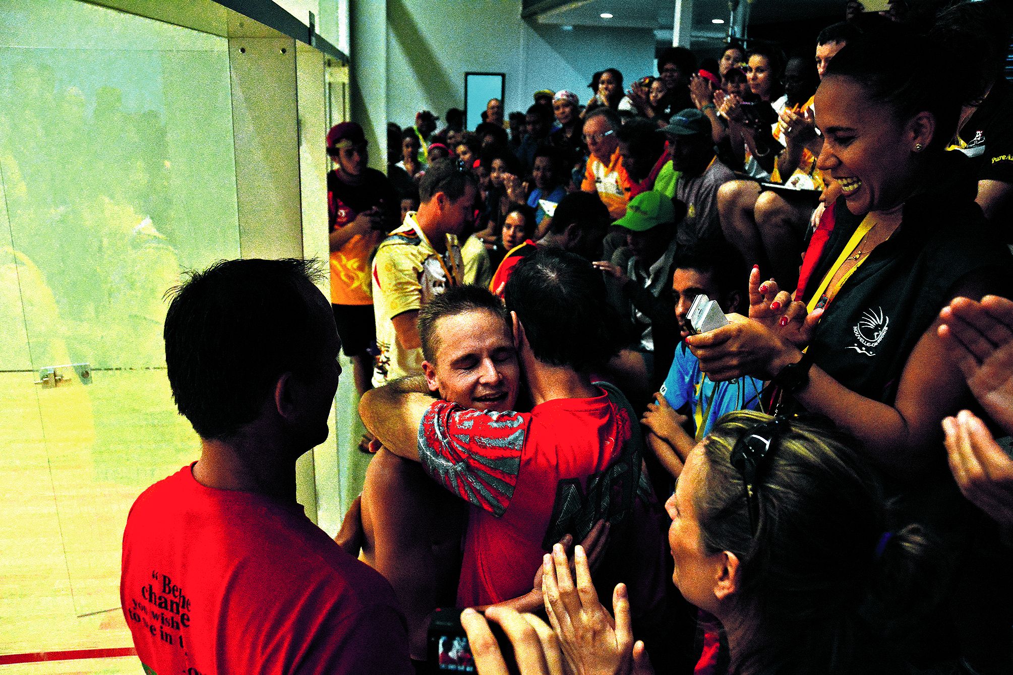 Un des grands moments de la carrière de Navarre : l’or en simples de Nicolas Massenet aux Jeux de 2015. Photo Archives LNC/MRB