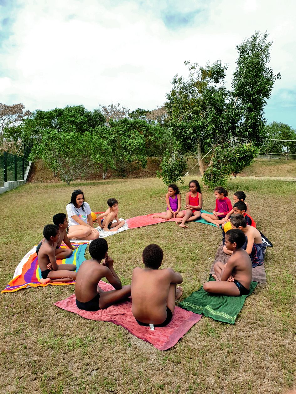 Les animateurs ont permis aux enfants de jouer et de profiter de la semaine en dehors des bassins.