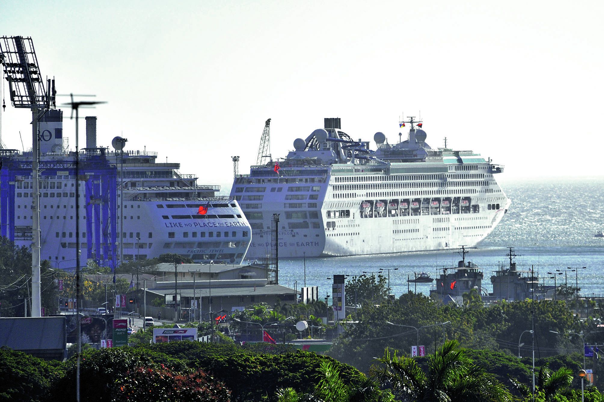 Le Pacific Jewel, un gratte-ciel flottant où on ne pénètre qu’en franchissant de multiples contrôles de sécurité.Photo AFP
