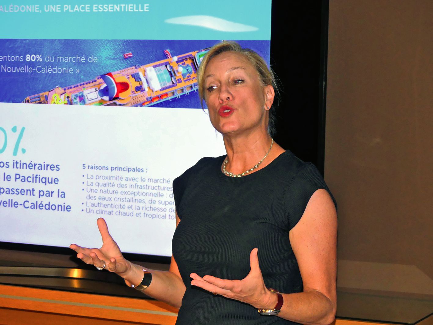 Jennifer Vandekreeke, vice-présidente pour l’Australie chez Carnival Cruise Line. Photo G.C.