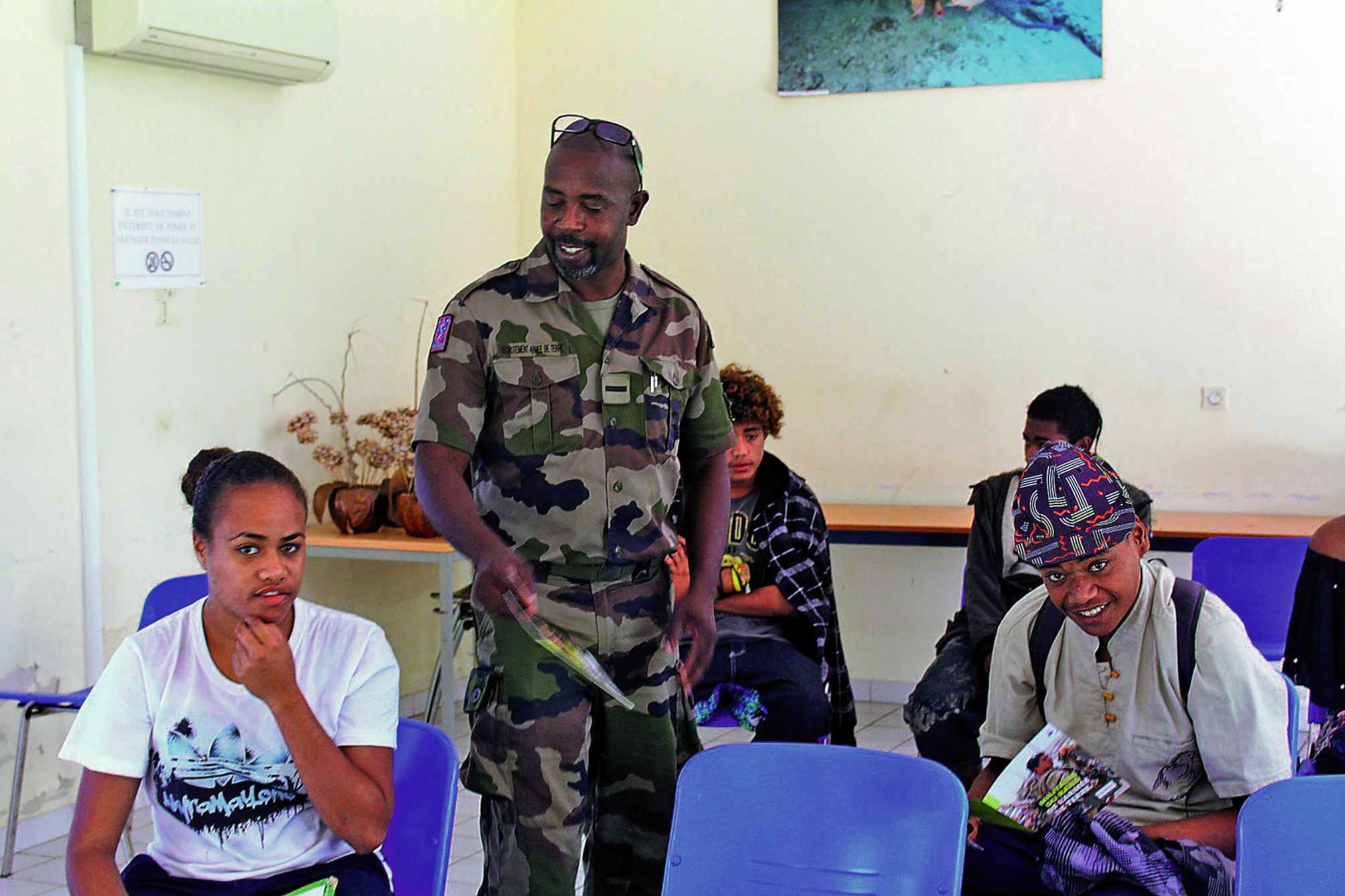 Pour trois ans à Nouméa, l’adjudant-chef Frantz organise des recrutements sur tout  le territoire, ainsi qu’à Wallis-et-Futuna.Photo S.M.