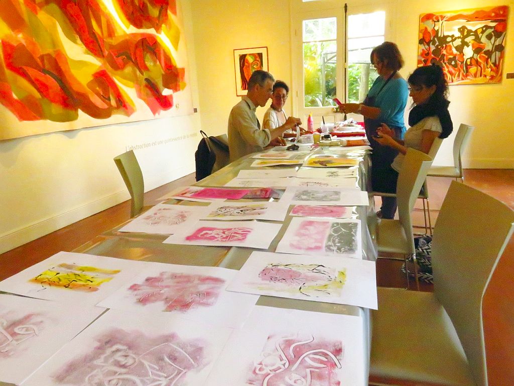 La maison Higginson a proposé un atelier d’expression artistique samedi après-midi sur la période tahitienne de l’artiste Henry Crocq.Photo C.G.