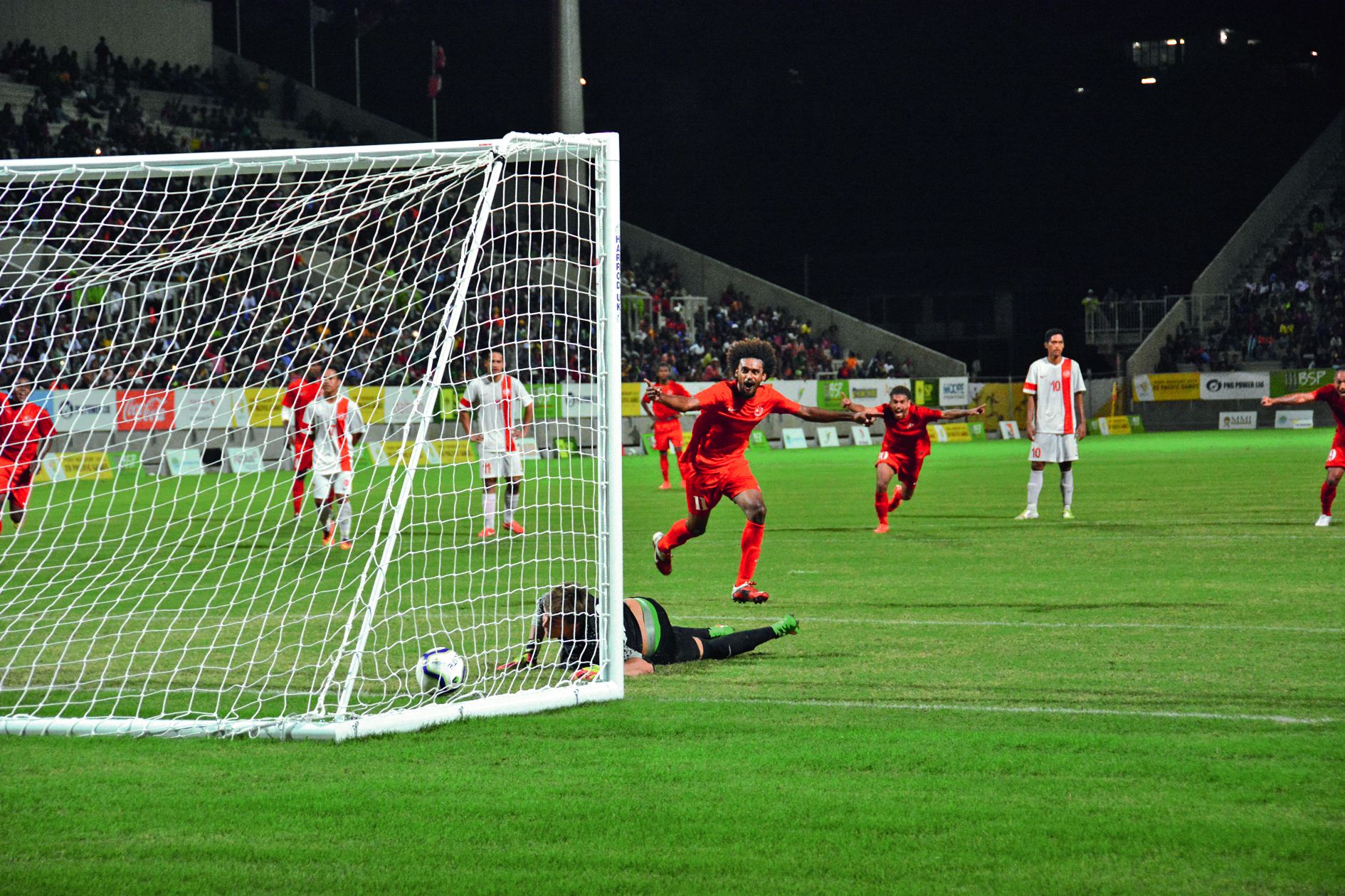 En 2015, la Calédonie avait ramené la médaille d’or après sa victoire face à Tahiti 2-0 en finale à Port Moresby. Photo Archives LNC Sports/MRB