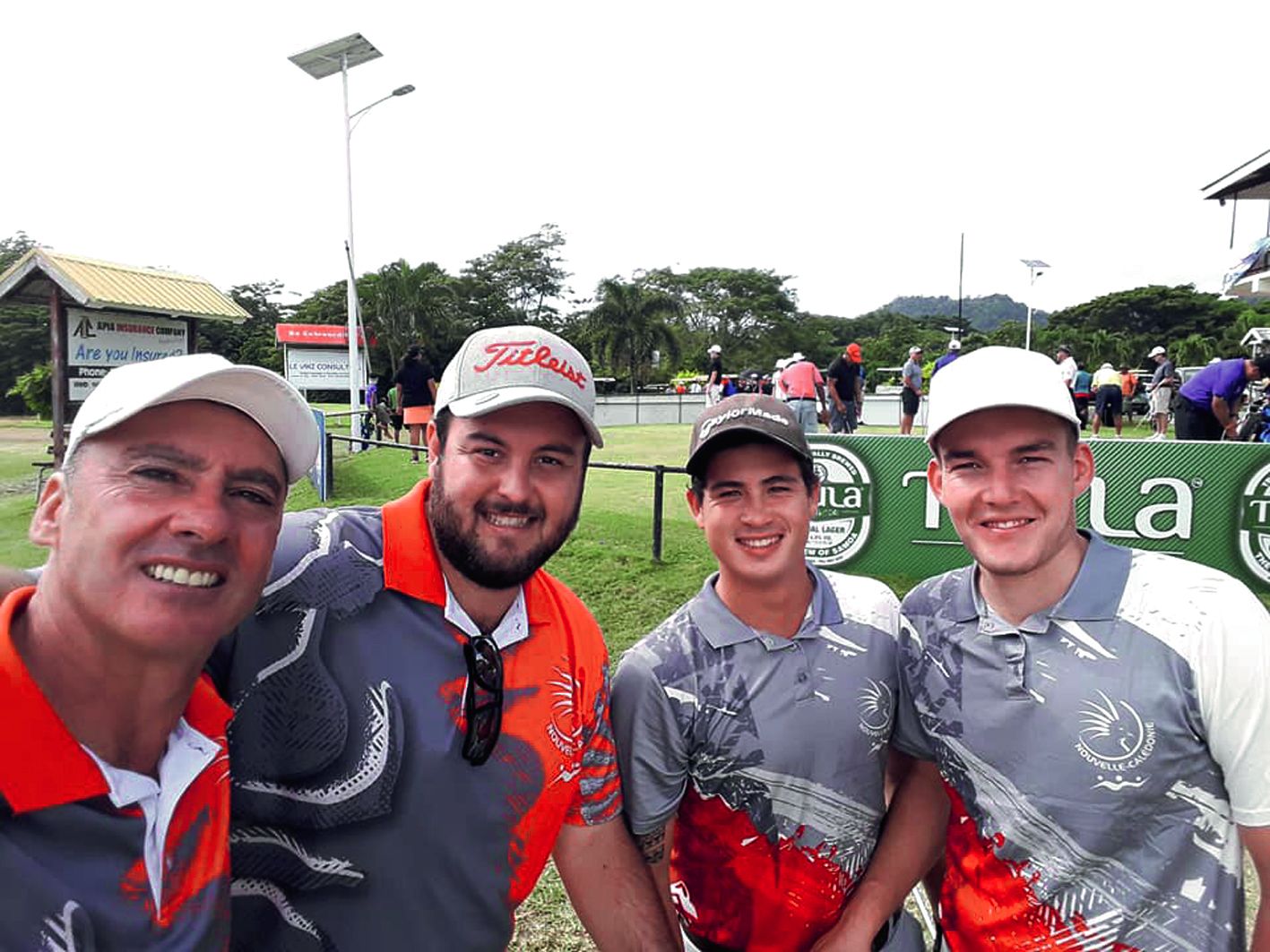 De gauche à droite : Dominique Ricaud, Morgan Dufour, Guillaume Castagné et Dylan Benoît en prise de repères aux Samoa. Photo D.R.