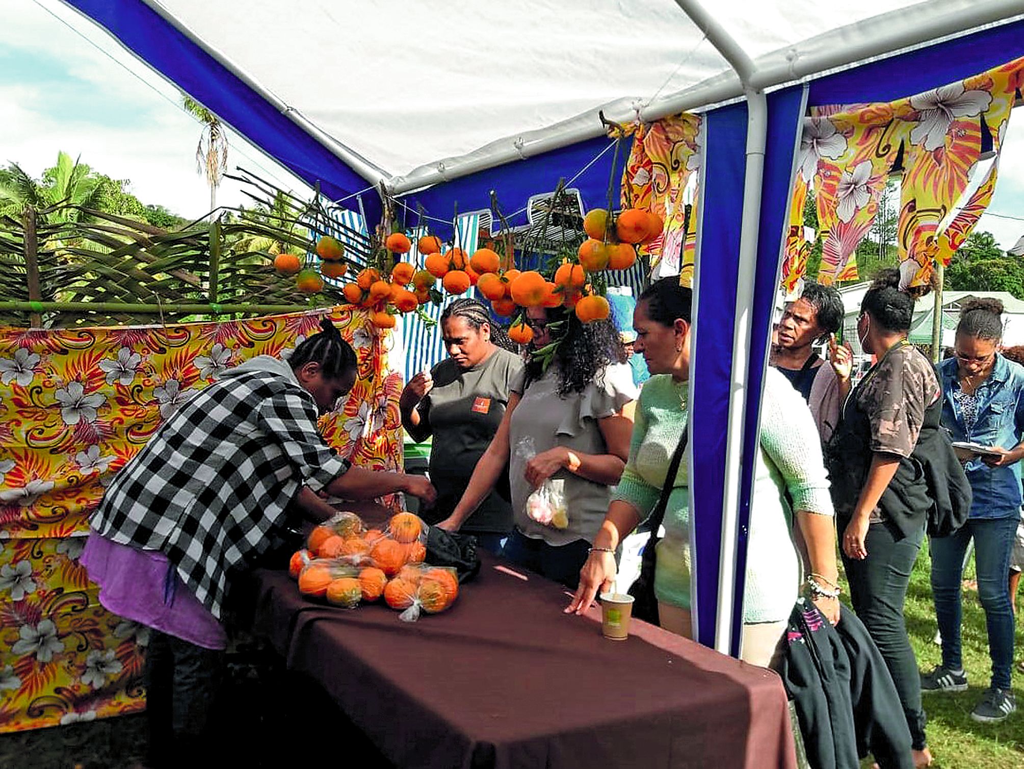 Le public est venu en nombre à la Fête de la mandarine et des fruits. Les visiteurs n’ont pas hésité à faire la queue pour acheter les mandarines d’Emma qui ont vite disparu des étals. Entre six et huit tonnes ont été vendues sur le site. A 700 F le kilo,