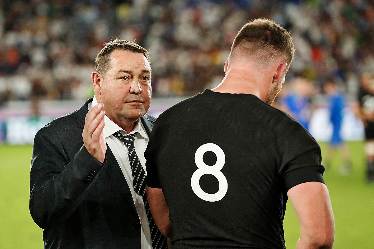 Steve Hansen, le sélectionneur néo-zélandais, pourra encore compter sur son capitaine Kieran Read pour décrocher la médaille de bronze. Photo AFP
