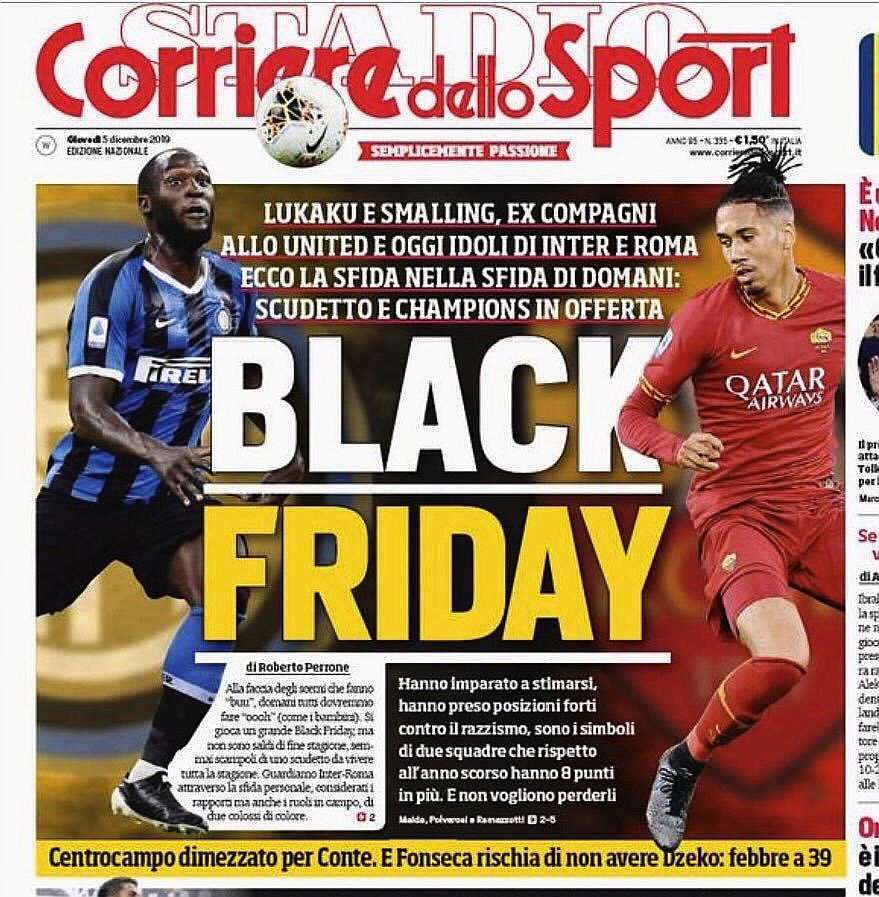 La une du Corriere dello Sport, jeudi 5 décembre en Italie.