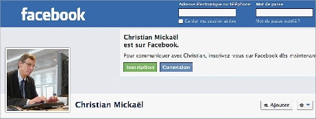 Voici la capture d'écran du profil de Christian Mickaël (www.facebook.com/christian/mickael.5).