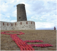 « La clé », de Maéva Bochin, a été réalisée avec des demi-cocos rouges.