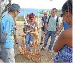 Certaines œuvres ont interpellé, comme cette bicyclette réalisée  par Mathieu Venon, avec du matériel de récupération.