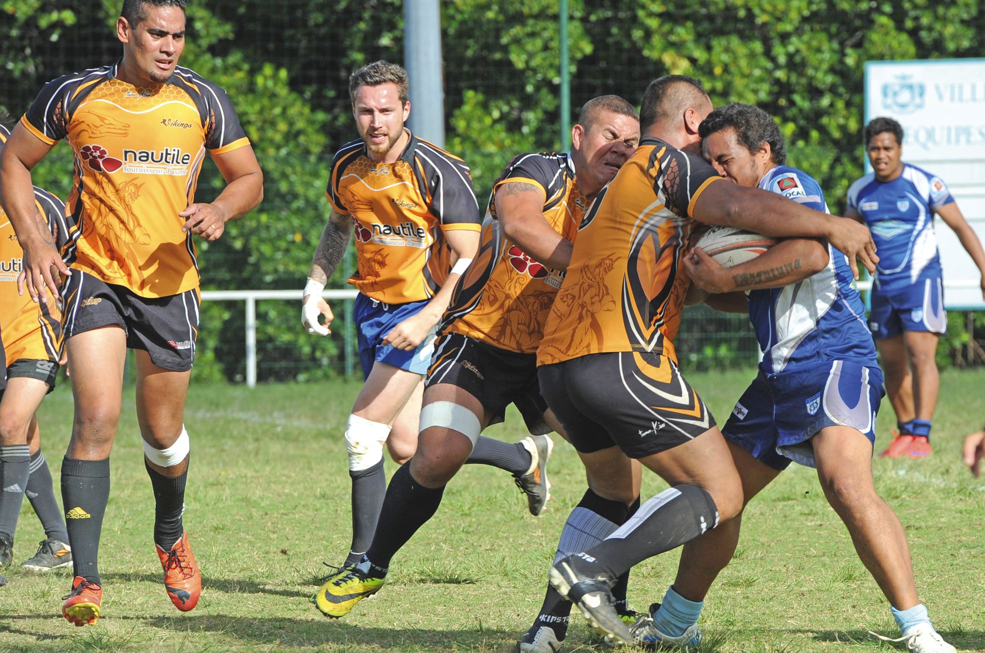 Nouméa, octobre 2015. La saison dernière, Normandie (ici en jaune face à l'URC Dumbéa) avait atteint les demies du championnat.