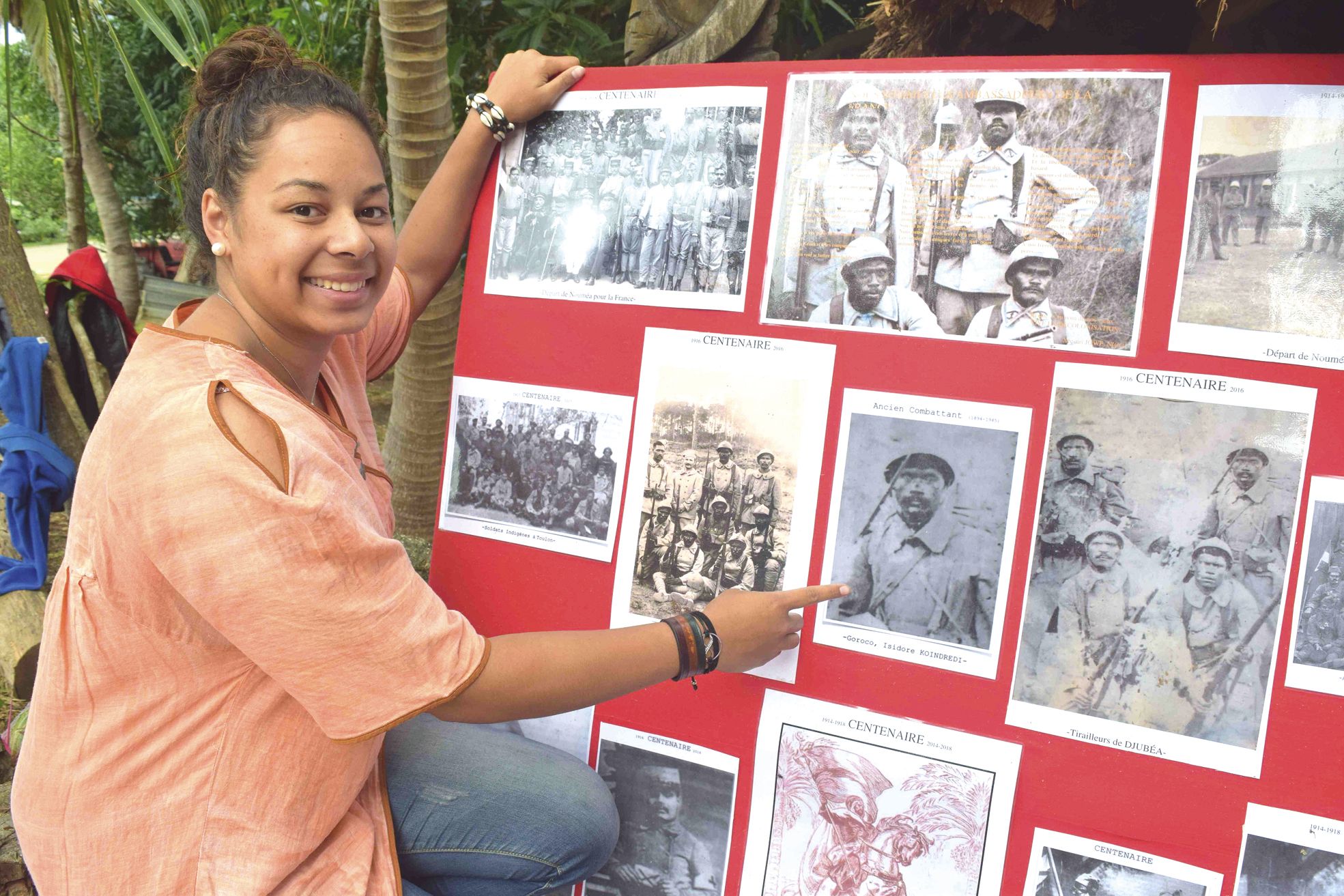 Vochimie Koindredi montre la photo de son arrière-grand-père, Isidore Koindredi, parti comme tirailleur, en 1916.
