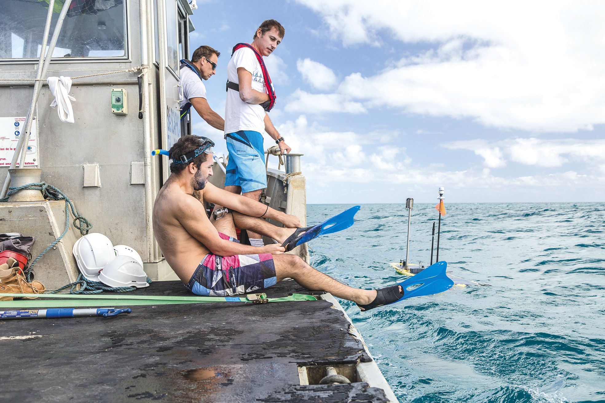 Les plus téméraires ont pu nager avec le drone et observer ses déplacements, établis dans un périmètre précis.