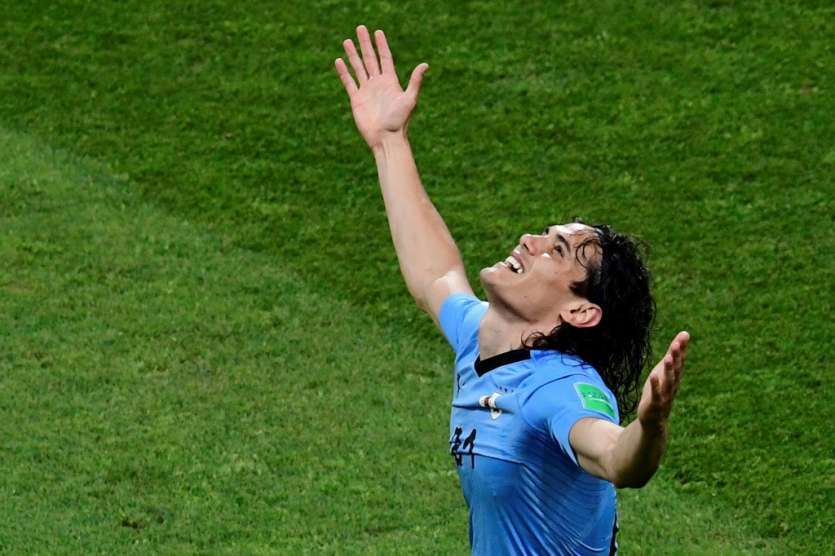 L'attaquant uruguayen Edinson Cavani auteur d'un doublé face au Portugal en 8e de finale du Mondial, le 30 juin 2018 à Sotchi
