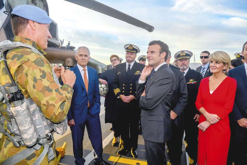  Une visite de la base navale de Garden Island. Armement et cybersécurité étaient au menu.Photo AFP