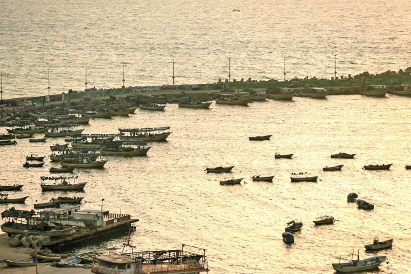 Le port de Gaza le 27 mai. Le terminal de Rafah, frontalier de l’Egypte, seule ouverture de la bande de Gaza sur le monde non contrôlée par Israël, a été rouvert mi-mai, une première depuis 2013.Photo AFP