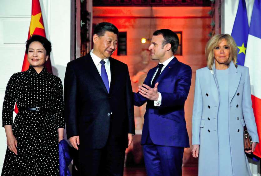 La visite du dirigeant chinois en France s’inscrit dans le cadre du 55e anniversaire des relations bilatérales entre les deux pays.Photo Jean-Paul Pelissier/AFP