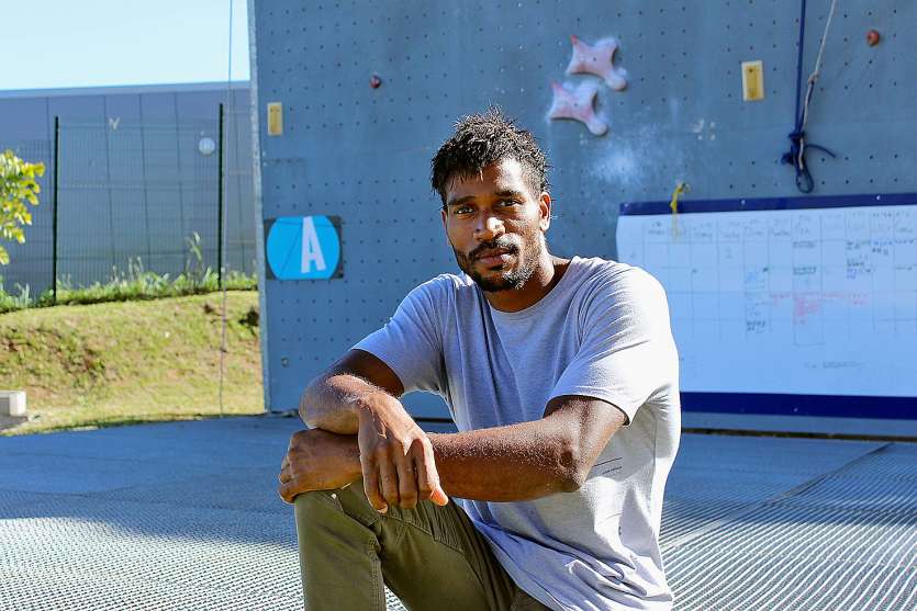Bassa Mawem, 34 ans, est également l’entraîneur de l’équipe de Calédonie d’escalade. Photo T.M.