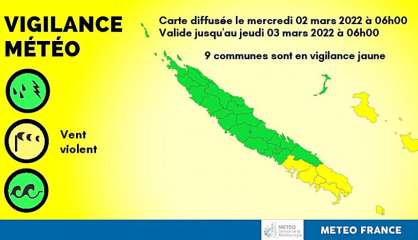Météo : neuf communes en vigilance jaune vent violent