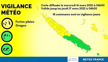 Météo : le Nord et les Loyauté en vigilance jaune