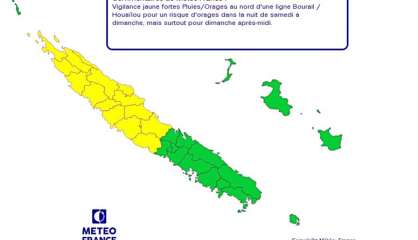 [MAJ] La vigilance jaune étendue jusqu'à Bourail et Houaïlou