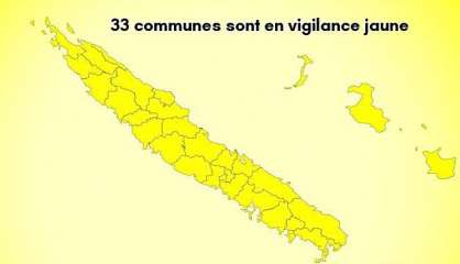 Toutes les communes de Nouvelle-Calédonie en vigilance jaune