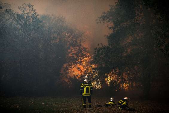 Incendie en Gironde: progression ralentie pendant la nuit, 3.500 hectares brûlés