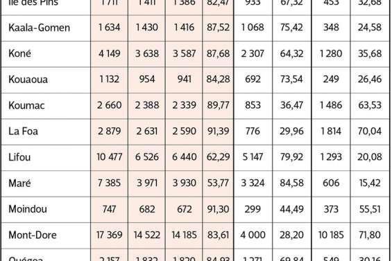 Les résultats commune par commune