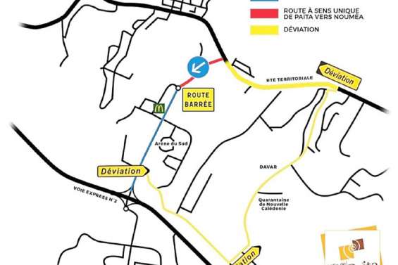 Païta : une portion du boulevard de l'Arène du Sud en sens unique pendant 45 jours