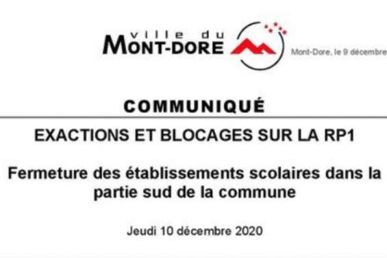 Au Mont-Dore, les écoles situées dans le sud de la commune seront fermées demain
