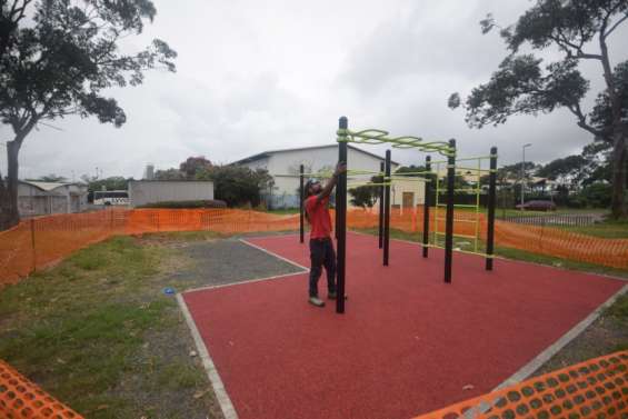 Le chantier d'insertion se poursuit, le workout est installé